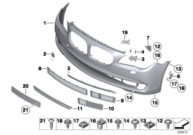 Trim panel, front