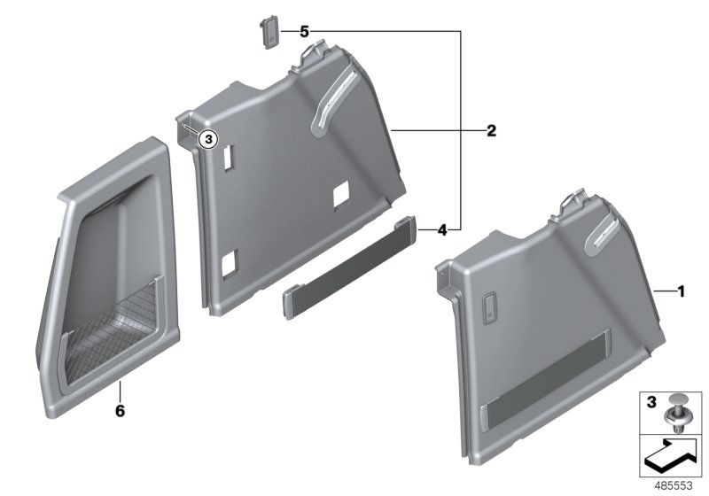 Trunk trim, left