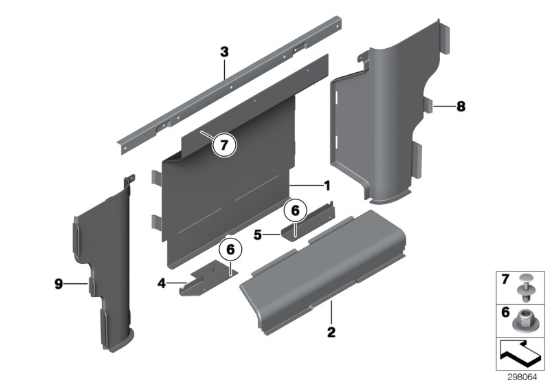 Trim panel, trunk partition