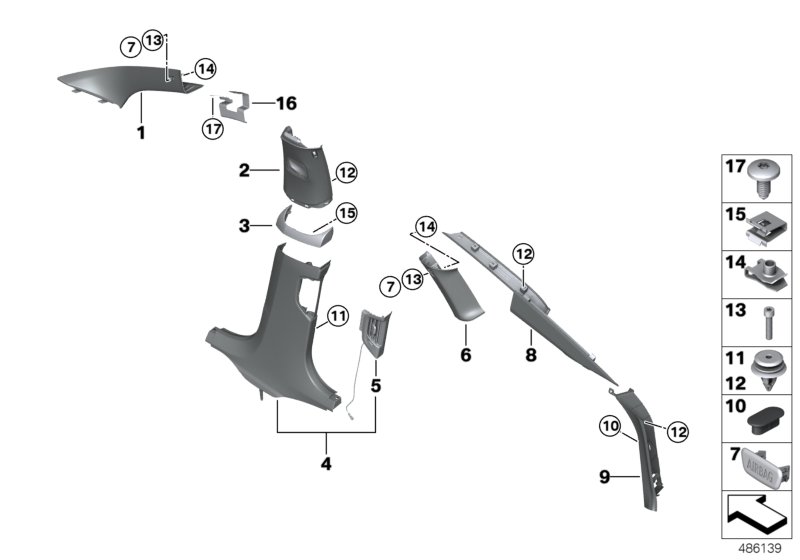 Trim panel A- / B- / C- / D-Column