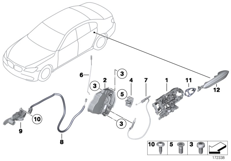 Locking system, door, rear