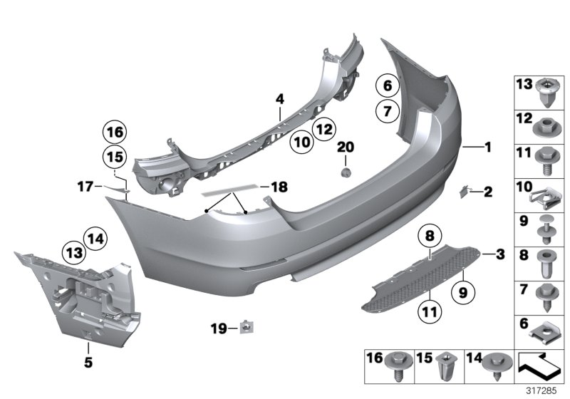 Trim panel, rear