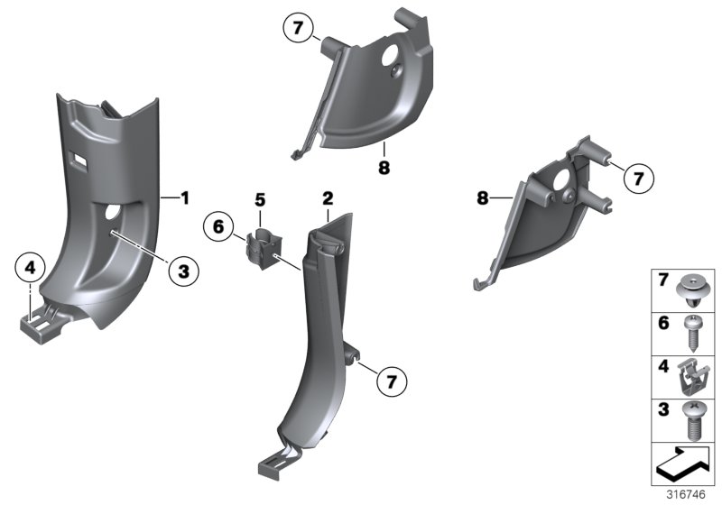 Trim panel leg room