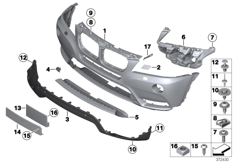 Trim panel, front
