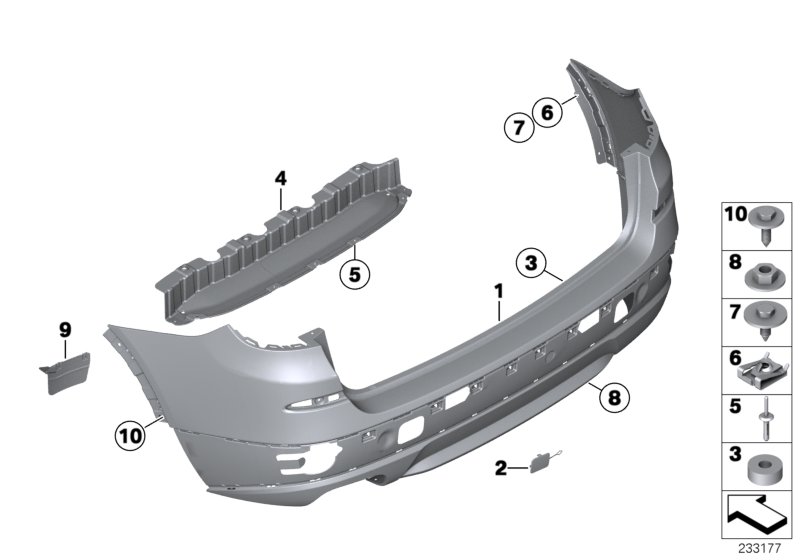 Trim panel, rear