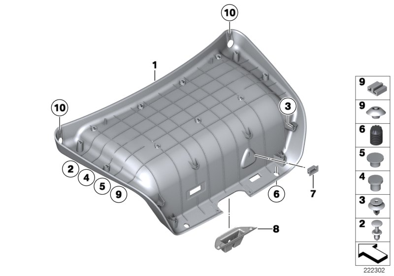 Trim panel, trunk lid