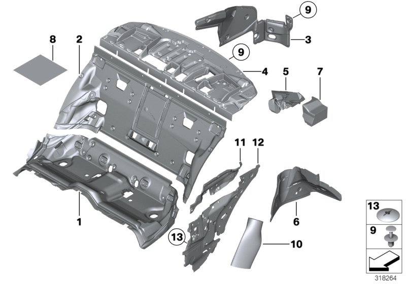 Sound insulating rear