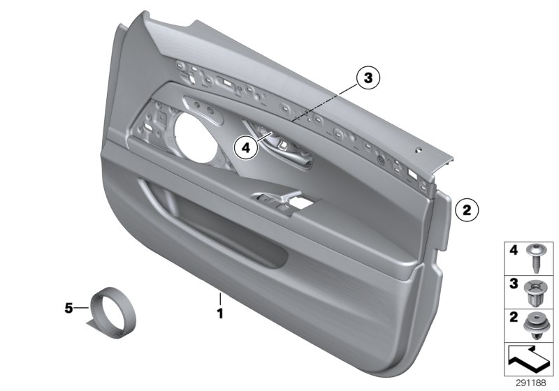 Door trim panel, front