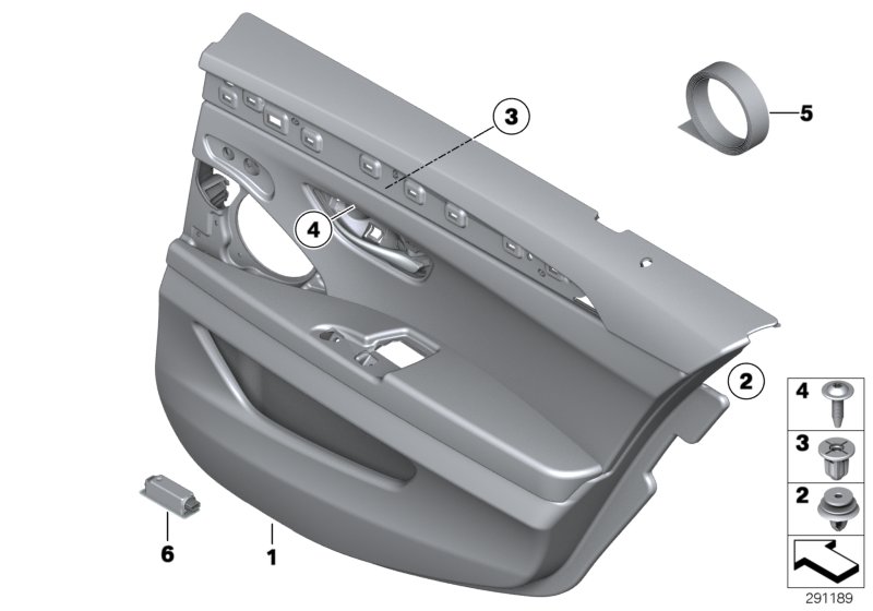 Door trim, rear