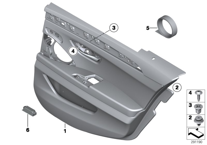 Door trim, rear