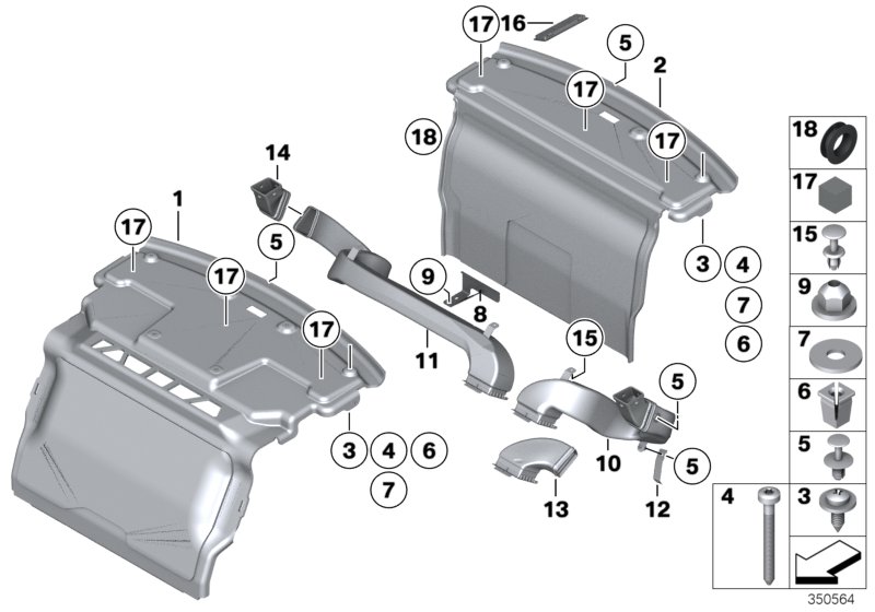 Trim panel, trunk partition