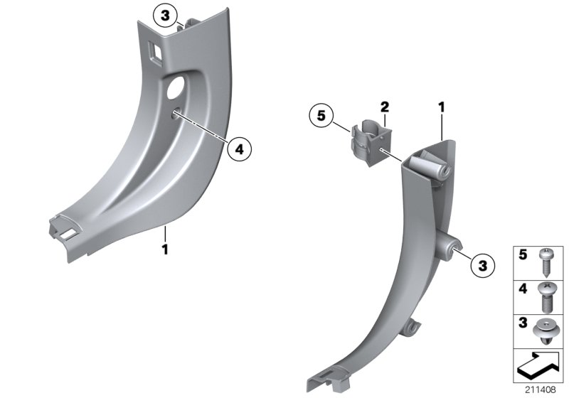 Trim panel leg room