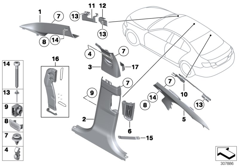 Trim panel A- / B- / C-Column