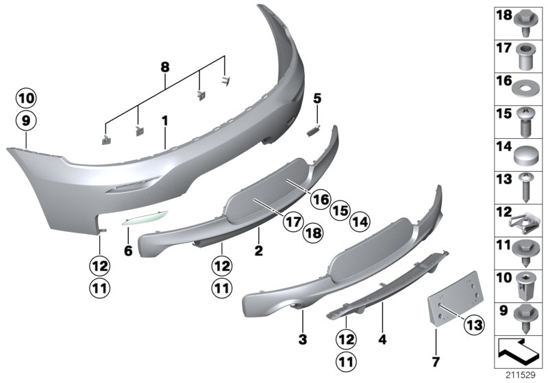 M trim panel, rear