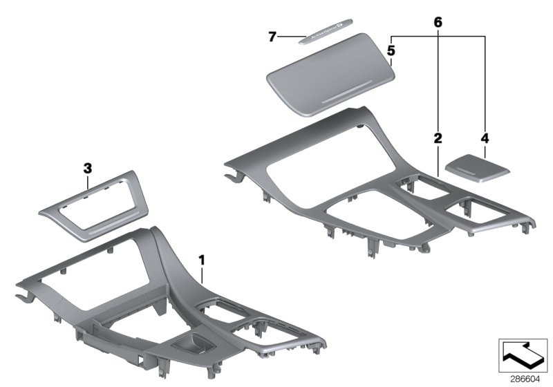 Decor trims, centre console