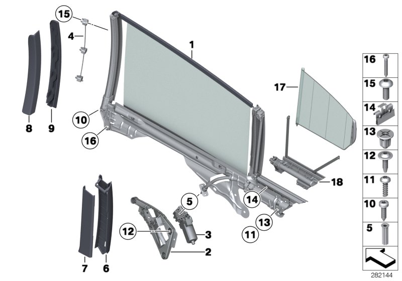 Roller sun visor, rear door