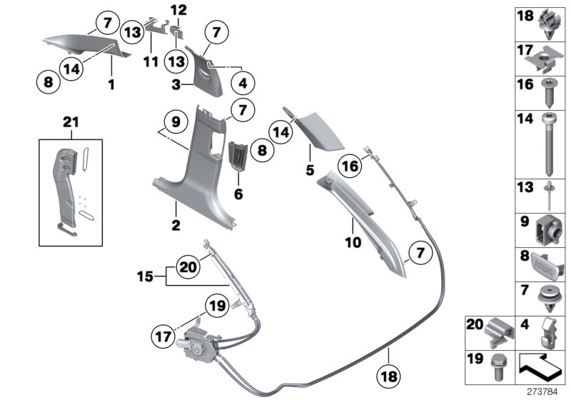 Trim panel A- / B- / C- / D-Column