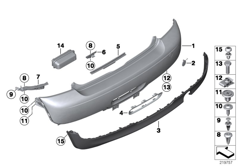 Trim panel, rear