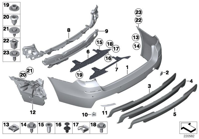 M trim panel, rear