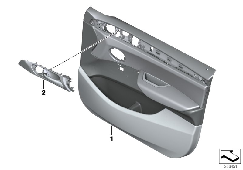 Door trim panel, front