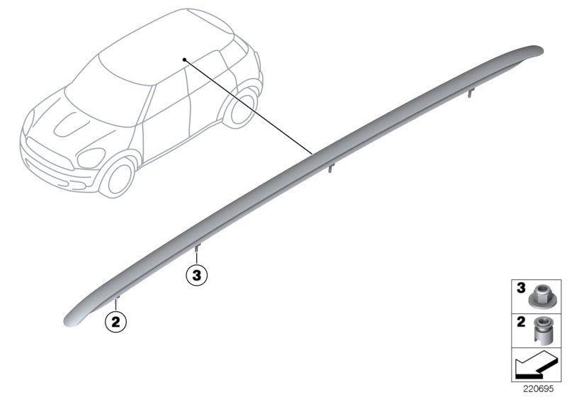 Roof moulding/Roof rail