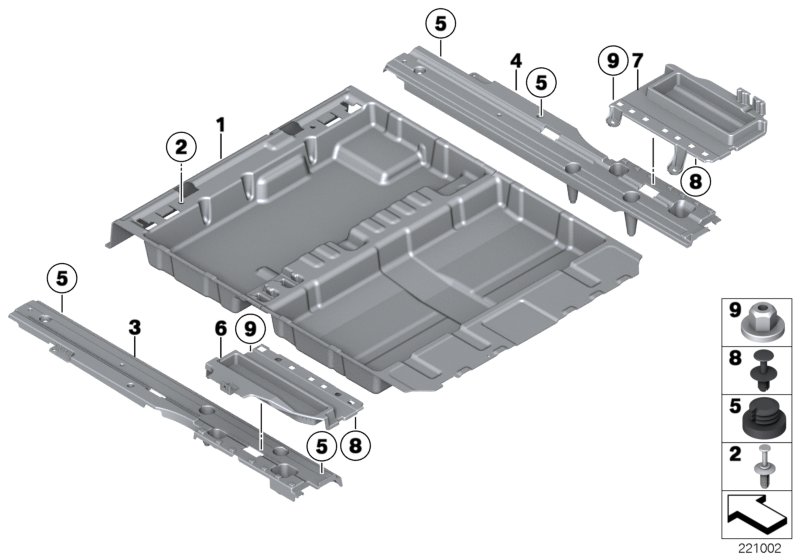 Storage tray, luggage-compartment floor