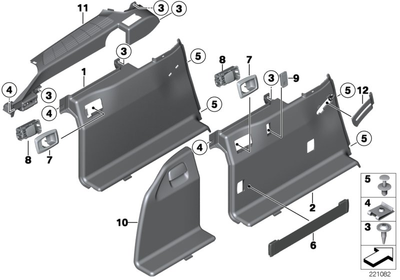 Trunk trim, left