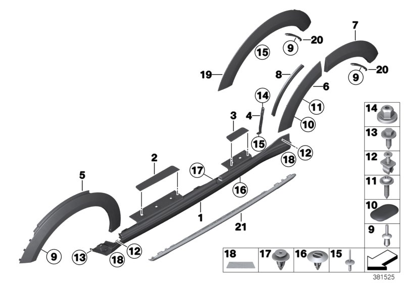 Cover door sill / wheel arch