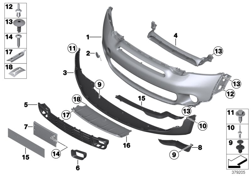Trim panel, front