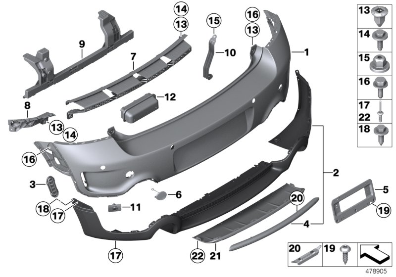 Trim panel, rear