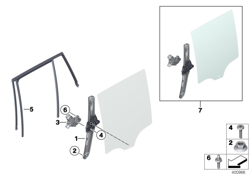 Door window lifting mechanism rear