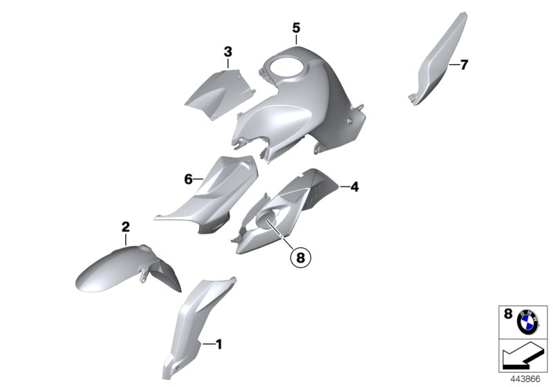 Painted parts YN71 black/granit-grau