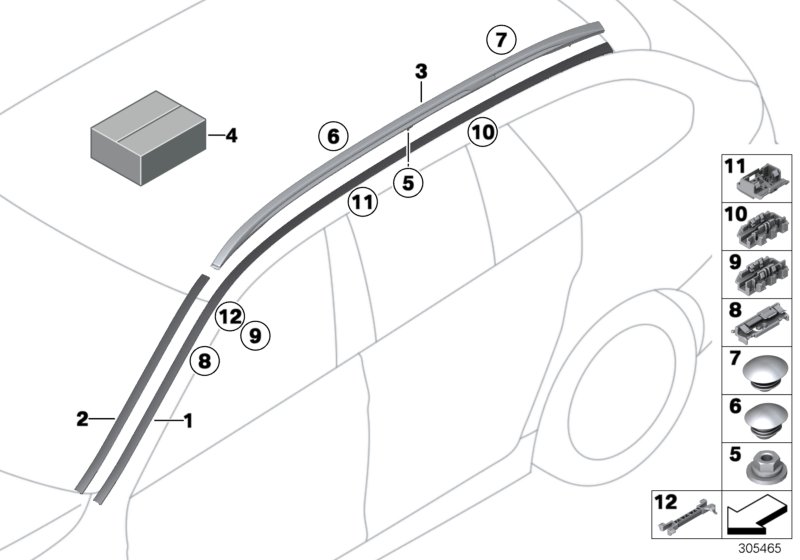 Roof moulding/Roof rail