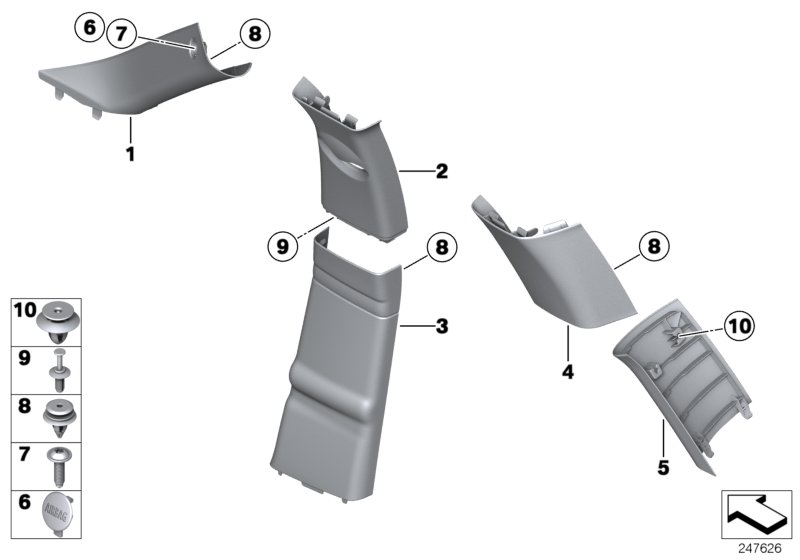 Trim panel A- / B- / C- / D-Column
