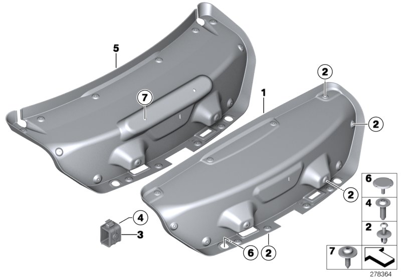 Trim panel, trunk lid