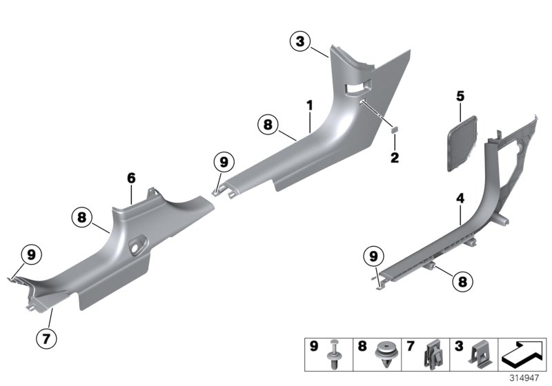 Trim panel leg room