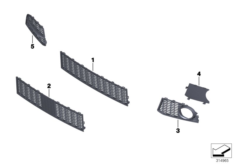 M trim panel, trim elements, front