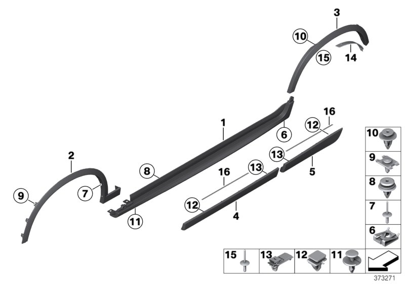 M trim, sill / wheel arch
