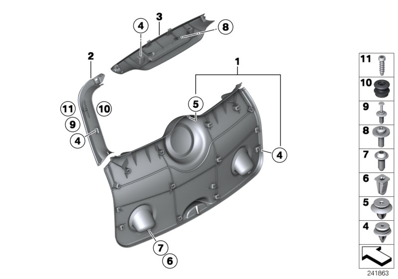Trim panel, trunk lid