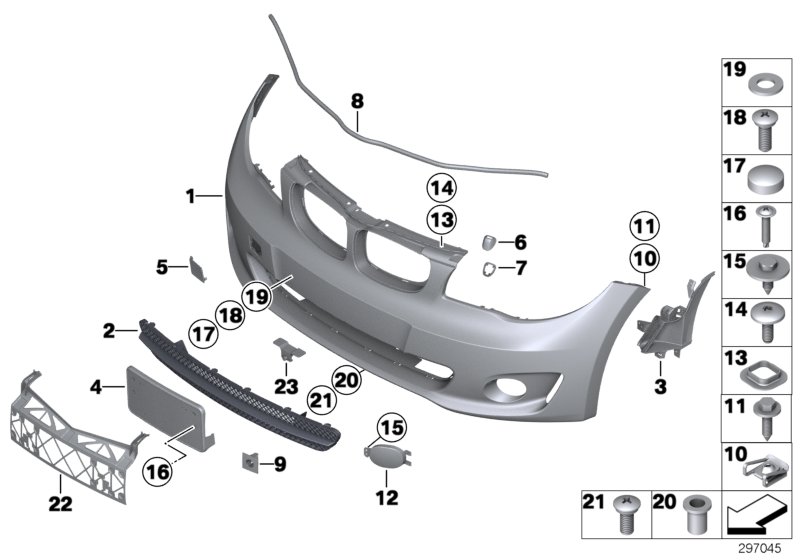 Trim panel, front