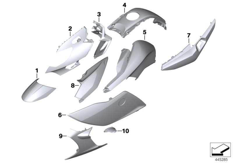 Painted parts WN47 mineral-silver met.