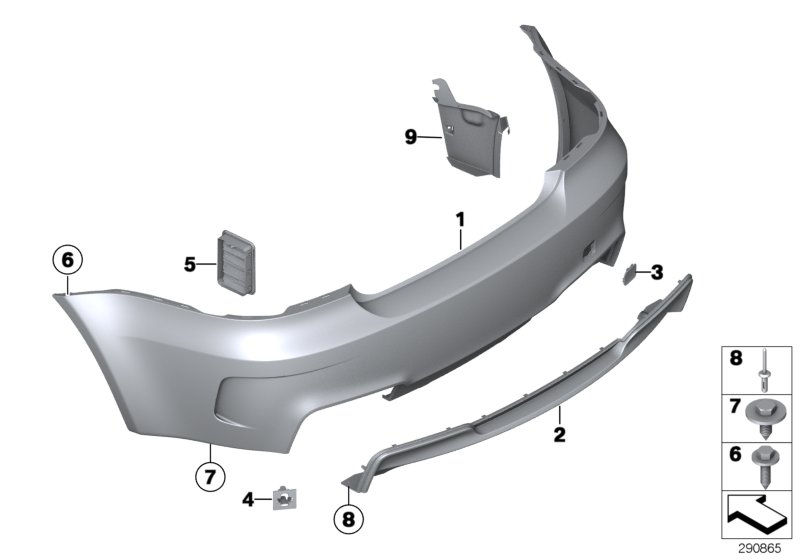 Trim panel, rear