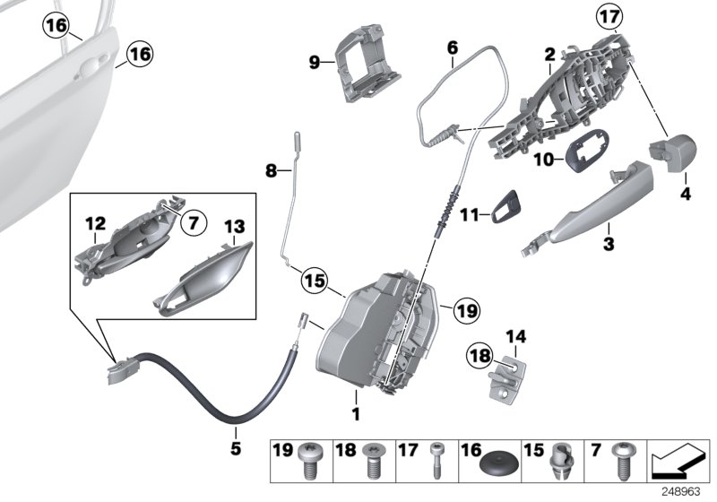 Locking system, door, rear