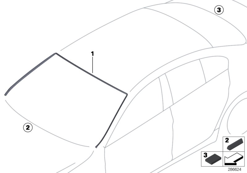Glazing, mounting parts