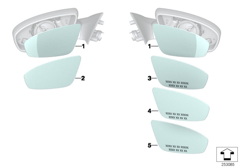 Mirror glas, M wing mirror