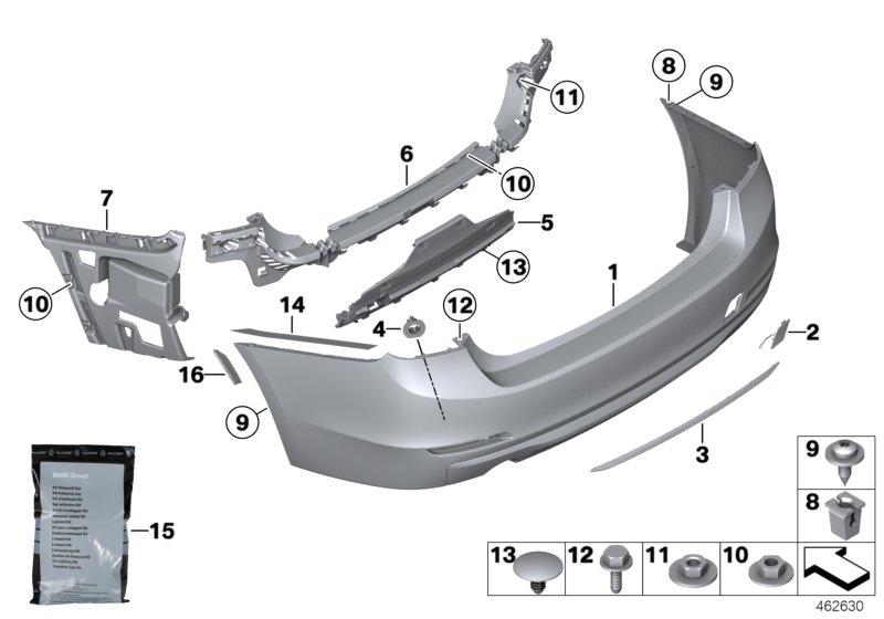 Trim panel, rear