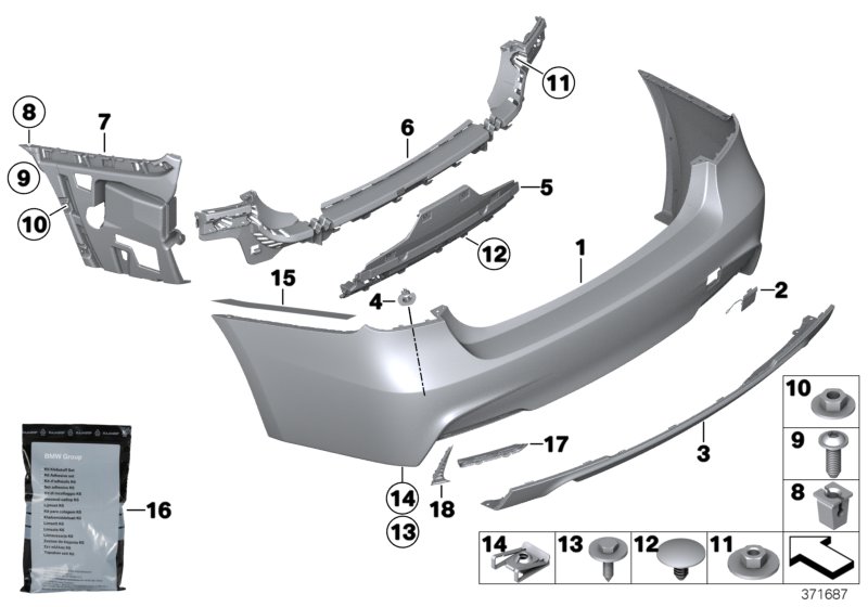 M trim panel, rear