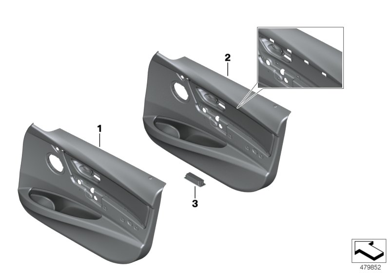 Door trim panel, front