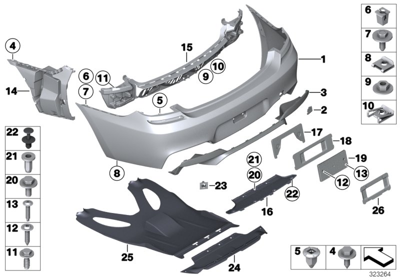 M trim panel, rear