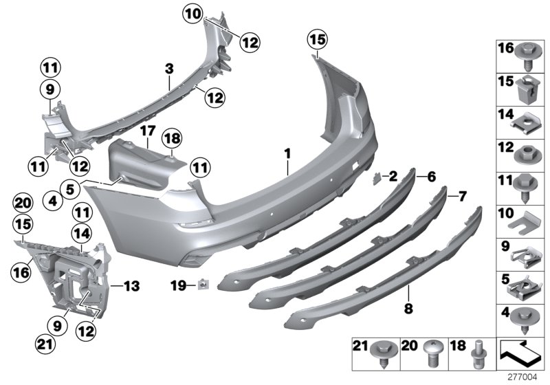 M trim panel, rear